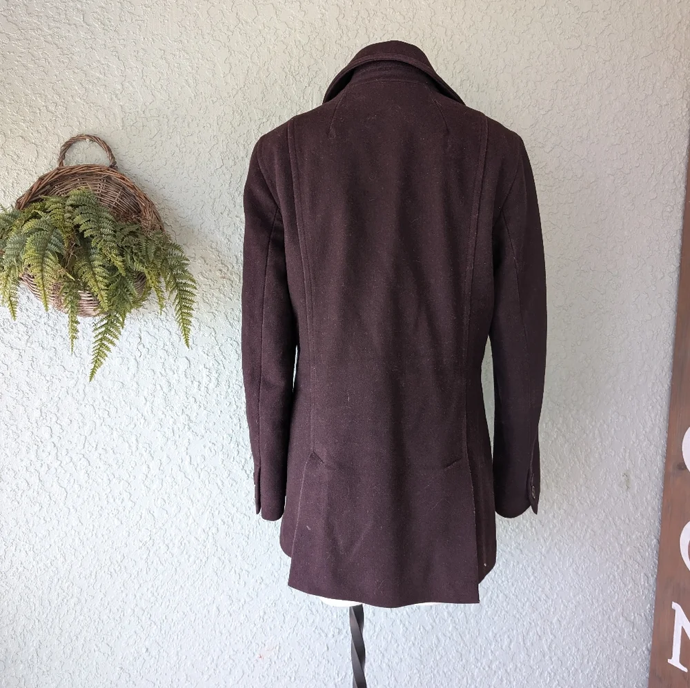 J Crew Peacoat, Jacket, Women’s Medium. Wool,‎ Plum/purple - Picture 3 of 6